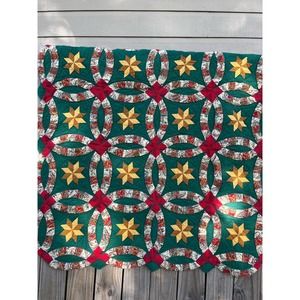 Hand stitched big Christmas throw/blanket tablecloth